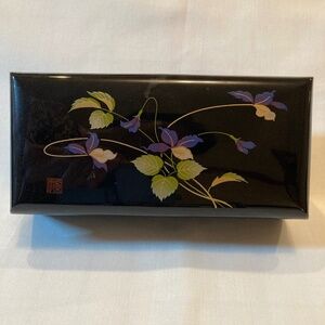 Japanese black lacquered jewelry music box